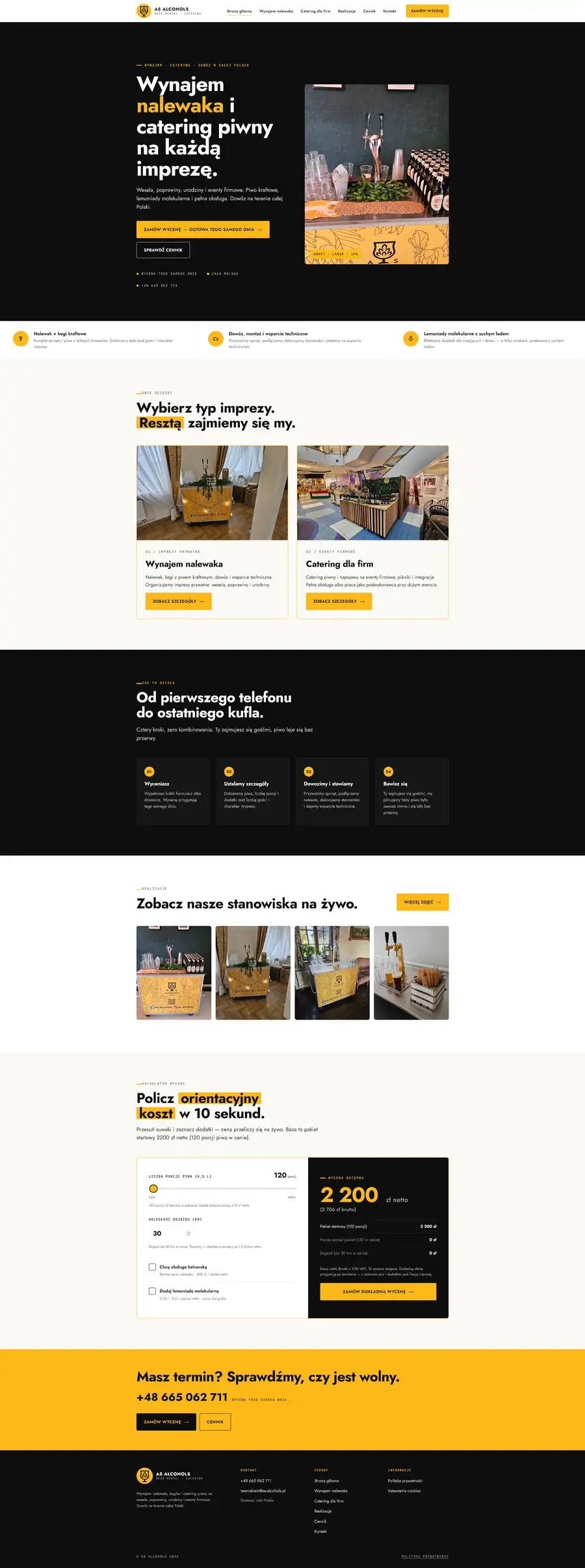 Full AS Alcohols website - screenshot to scroll