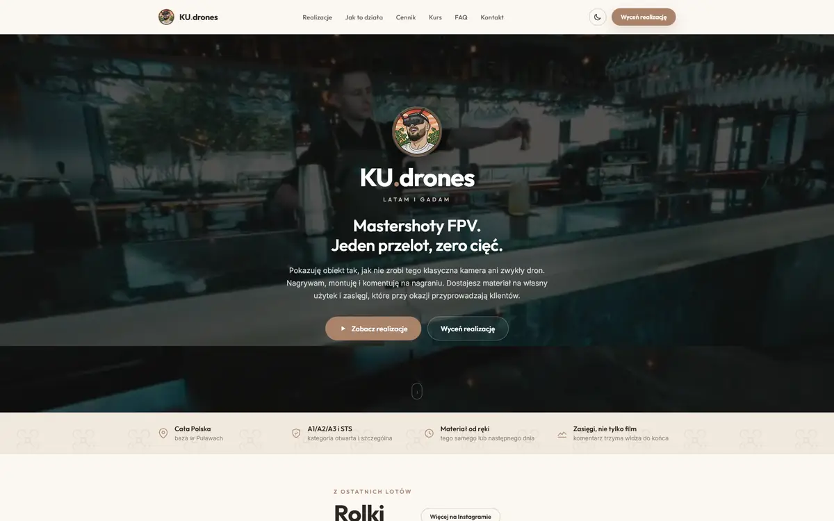 KU.drones website - home page view