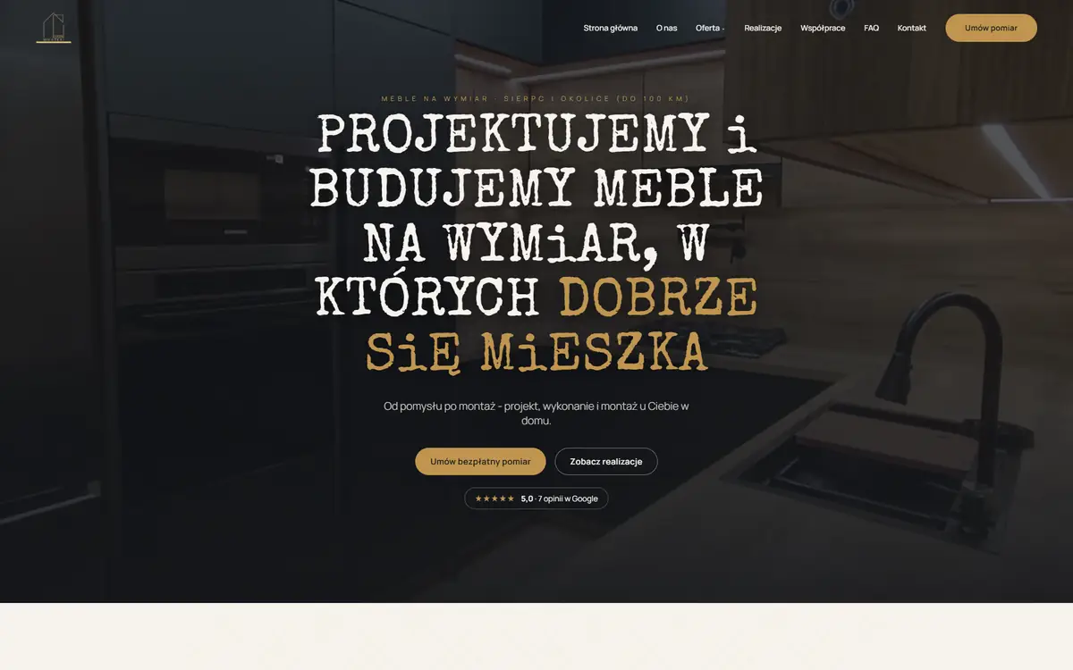 Strona Strefa Mieszkaj - widok strony głównej