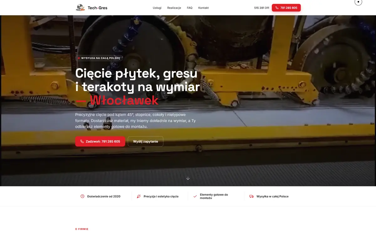 Tech-Gres website - home page view